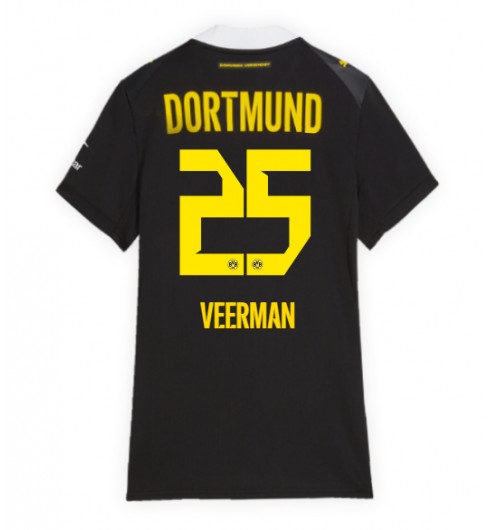 Borussia Dortmund Joey Veerman #25 Vieraspaita Naisten 2026-27 Lyhythihainen Borussia Dortmund Joey Veerman #25 Vieraspaita Naisten 2026-27 Lyhythihainen